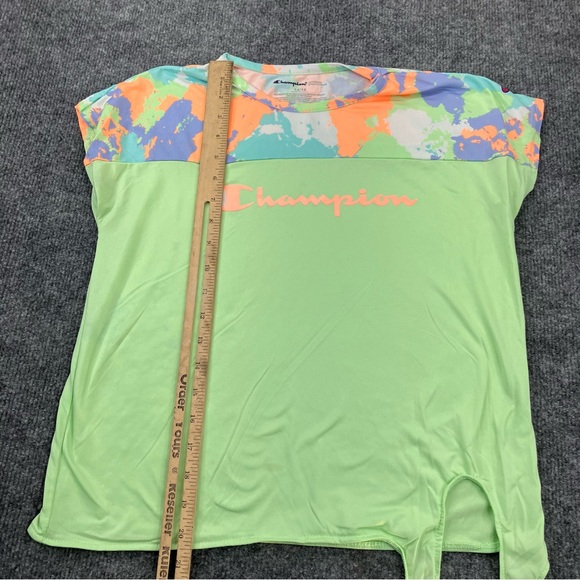 Champion Girls Active Top Mint Paint Splatter/Oxford Heather Girls 14-16 - Picture 4 of 7